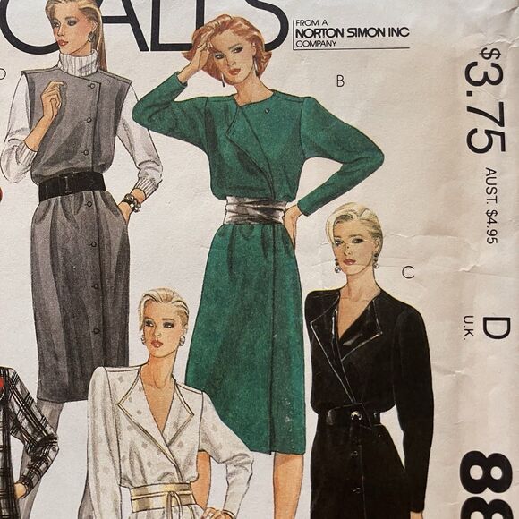 McCall‎ Sewing Pattern 8813 Women’s Dresses Size 12, 14 & 16 Vintage Uncut - Picture 3 of 13
